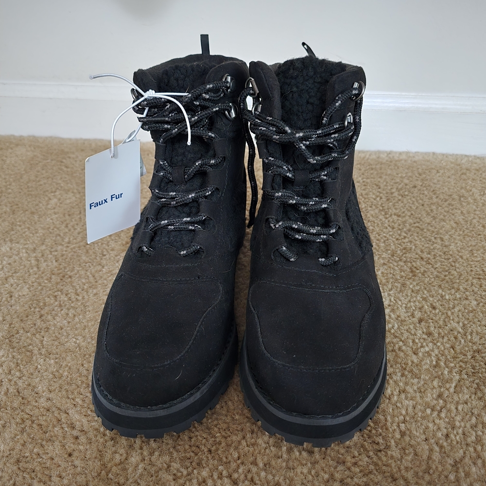 Women's Black Faux Fur Lined Boots
